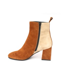 Le Gazzelle Tronchetti Tacco Medio Optical Camoscio Beige Brandy