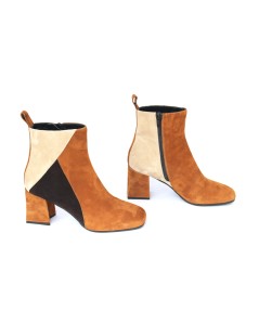 Le Gazzelle Tronchetti Tacco Medio Optical Camoscio Beige Brandy