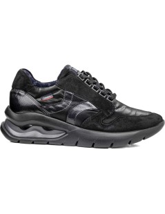 Callaghan Sneakers Zeppa Alta Vaschetta Tessuto Nero