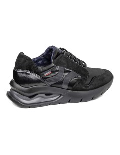 Callaghan Sneakers Zeppa Alta Vaschetta Tessuto Nero
