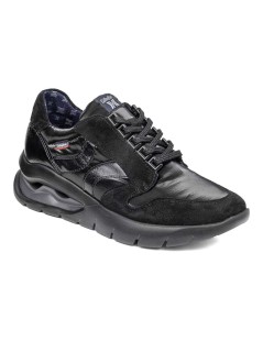 Callaghan Sneakers Zeppa Alta Vaschetta Tessuto Nero