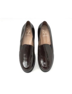 Confort Mocassino Tacco Medio Vaschetta Leggera Bordeaux
