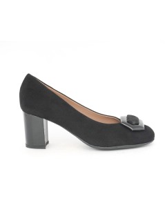 Confort Decollette Tacco Medio Spilla Nero