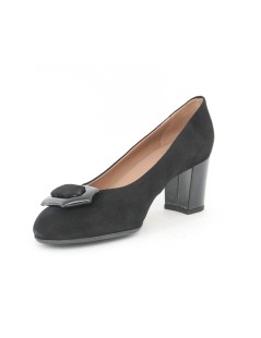 Confort Decollette Tacco Medio Spilla Nero