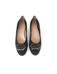 Confort Decollette Tacco Medio Spilla Nero