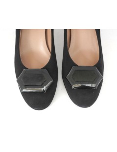 Confort Decollette Tacco Medio Spilla Nero