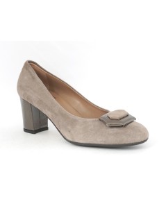 Confort Decollette Tacco Medio Spilla Castagno