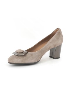 Confort Decollette Tacco Medio Spilla Castagno