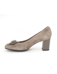 Confort Decollette Tacco Medio Spilla Castagno