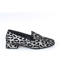 Le Gazzelle Mocassino Slipon Laminato Flok Animalier Argento