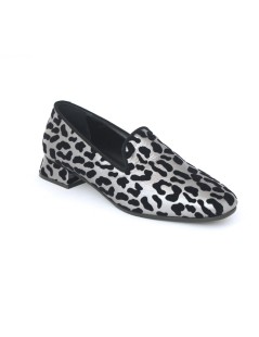 Le Gazzelle Mocassino Slipon Laminato Flok Animalier Argento