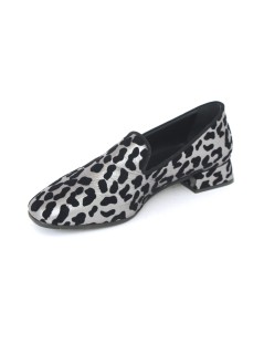 Le Gazzelle Mocassino Slipon Laminato Flok Animalier Argento