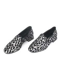 Le Gazzelle Mocassino Slipon Laminato Flok Animalier Argento