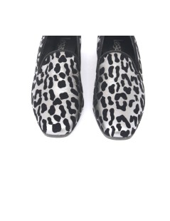 Le Gazzelle Mocassino Slipon Laminato Flok Animalier Argento