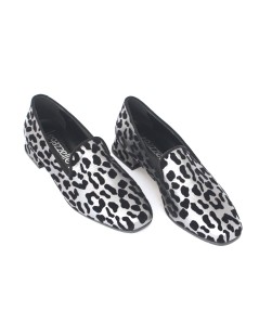 Le Gazzelle Mocassino Slipon Laminato Flok Animalier Argento