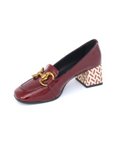 Le Gazzelle Mocassino Tacco Medio Morsetto Metal Beige Bordeaux