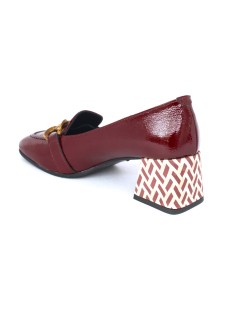 Le Gazzelle Mocassino Tacco Medio Morsetto Metal Beige Bordeaux
