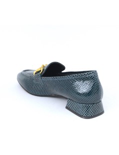 Le Gazzelle Mocassino Tacco Tejus Morsetto Oro Petrolio