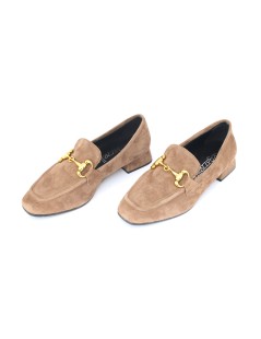 Le Gazzelle Mocassino Tacco Basso Morsetto Oro Acero