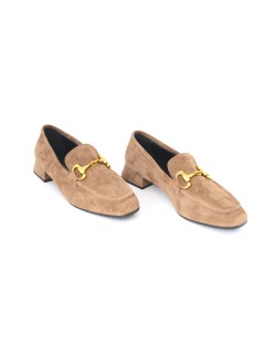 Le Gazzelle Mocassino Tacco Basso Morsetto Oro Acero