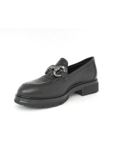 Donna Serena Mocassino Medio Vaschetta Cocco Morsetto Nero