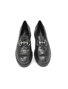 Donna Serena Mocassino Medio Vaschetta Cocco Morsetto Nero