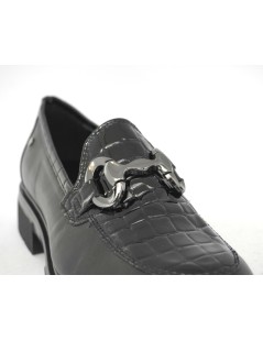 Donna Serena Mocassino Medio Vaschetta Cocco Morsetto Nero