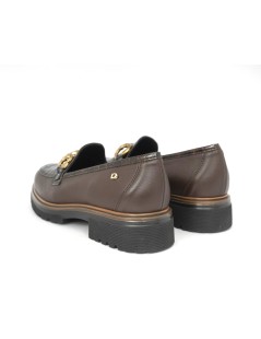 Donna Serena Mocassino Medio Vaschetta Cocco Morsetto Marrone