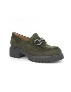 Donna Soft Mocassino Carro Medio Morsetto Camoscio Muschio