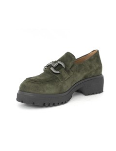 Donna Soft Mocassino Carro Medio Morsetto Camoscio Muschio