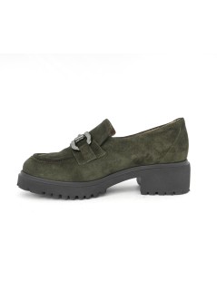 Donna Soft Mocassino Carro Medio Morsetto Camoscio Muschio