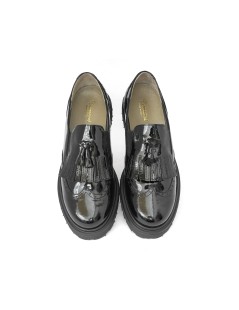 F.lli Tomasi Mocassino Slipon Frangia Plantare Naplak Nero