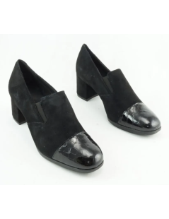 Cinzia Soft Mocassino Liscio Puntale Tacco Medio Nero
