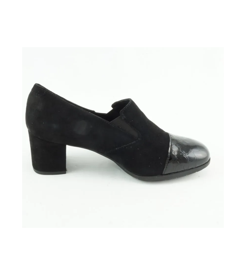 Cinzia Soft Mocassino Liscio Puntale Tacco Medio Nero