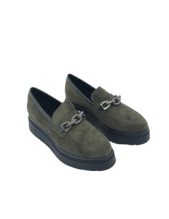 Cinzia Soft Mocassino Platform Doppio Morsetto Strass Militare