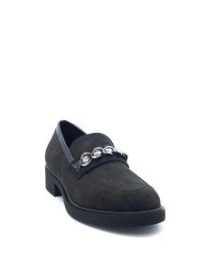 Cinzia Soft Mocassino Morsetto Strass Fondo Liscio Nero