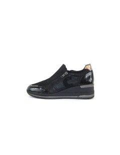 Cinzia Soft Slipon Mocassino Doppia Zip Agile Nero