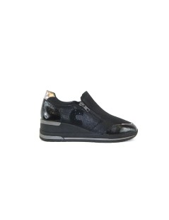 Cinzia Soft Slipon Mocassino Doppia Zip Agile Nero
