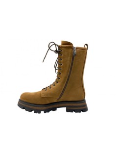 Civico14 Anfibio Medio Carro Armato Alto Inserto Zip Cuoio