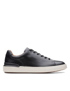 Clarks Sneakers Uomo CourtLite Fondo Bianco Liscio Nero