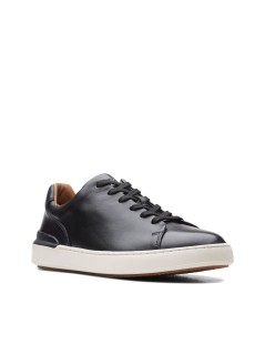 Clarks Sneakers Uomo CourtLite Fondo Bianco Liscio Nero
