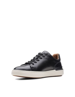 Clarks Sneakers Uomo CourtLite Fondo Bianco Liscio Nero