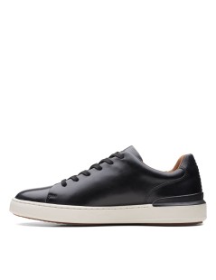 Clarks Sneakers Uomo CourtLite Fondo Bianco Liscio Nero