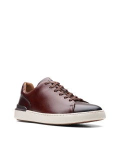 Clarks Sneakers Uomo CourtLite Fondo Bianco Liscio Cuoio