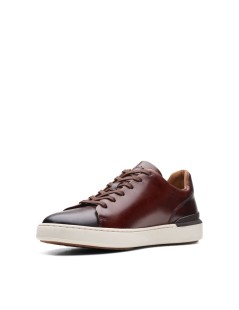 Clarks Sneakers Uomo CourtLite Fondo Bianco Liscio Cuoio