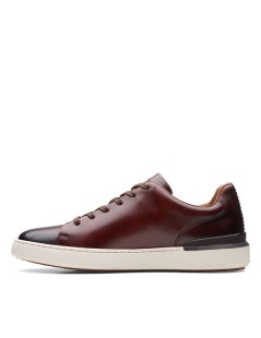Clarks Sneakers Uomo CourtLite Fondo Bianco Liscio Cuoio