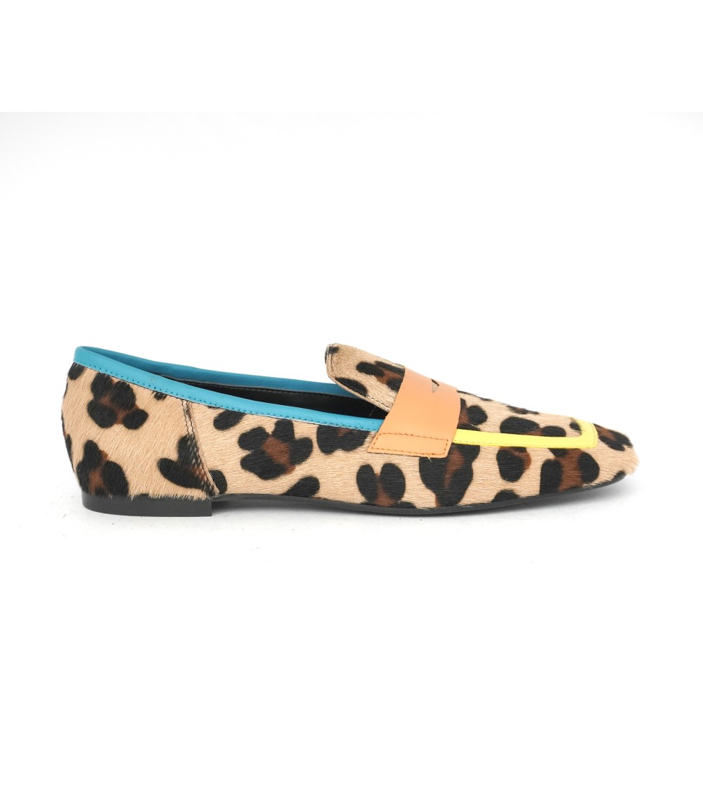 Hego's Mocassino Animalier Morsetto Colorato Leopard