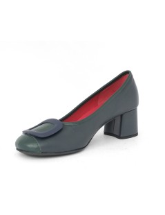 Le Babe Decollette Tacco Medio Bicolore Spilla Blu Verde