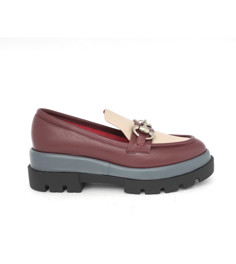 Le Babe Mocassino Tricolore Morsetto Fondo Carro Brunello