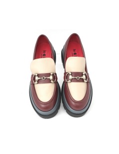 Le Babe Mocassino Tricolore Morsetto Fondo Carro Brunello